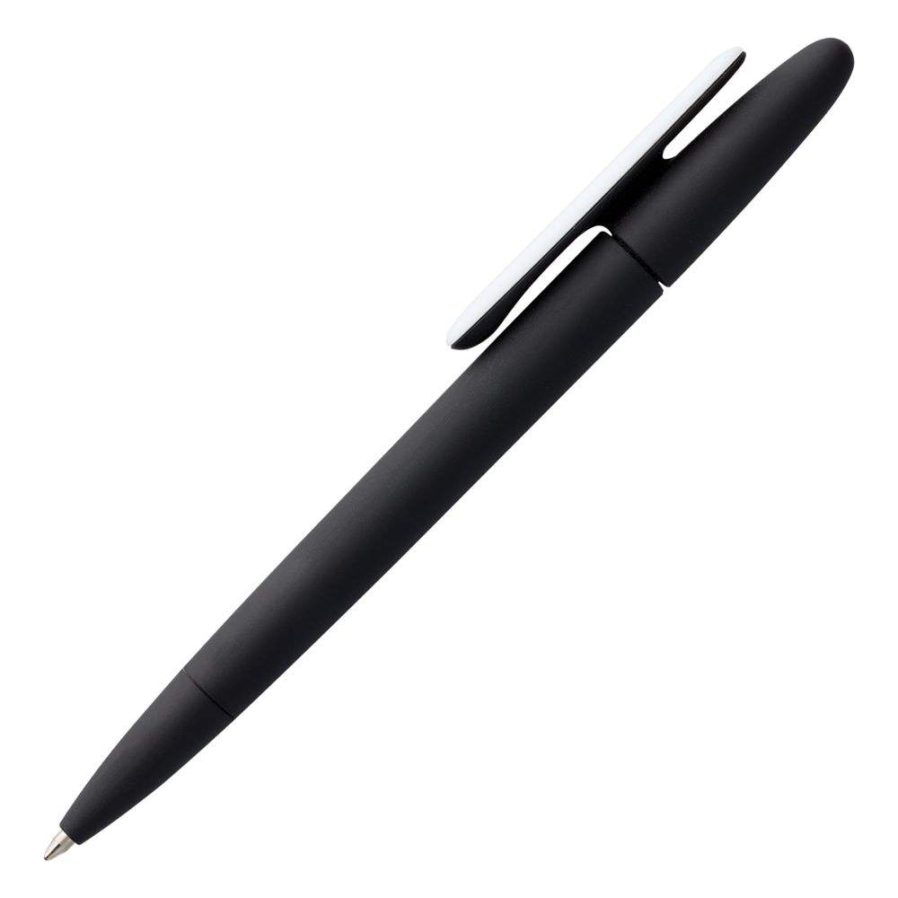 Ручка шариковая Prodir DS5 TRR-P Soft Touch, черная с белым-2