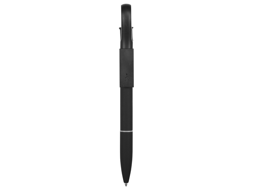 Ручка шариковая с кабелем USB, черный-1
