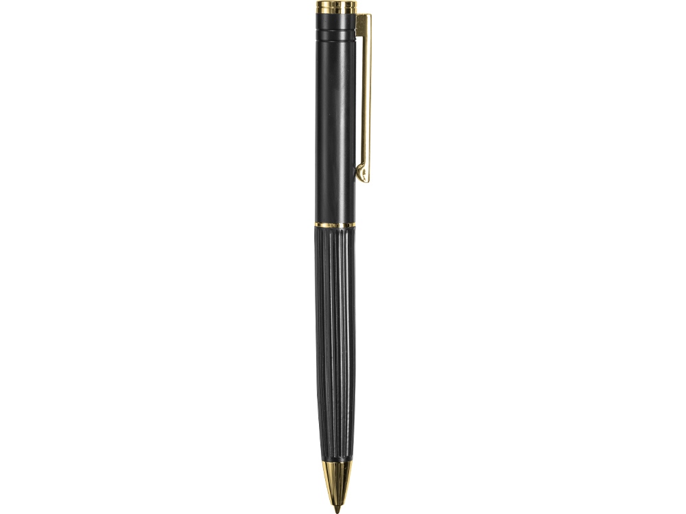 Шариковая металлическая ручка с золотистым слоем Monarch Gold, черная-3