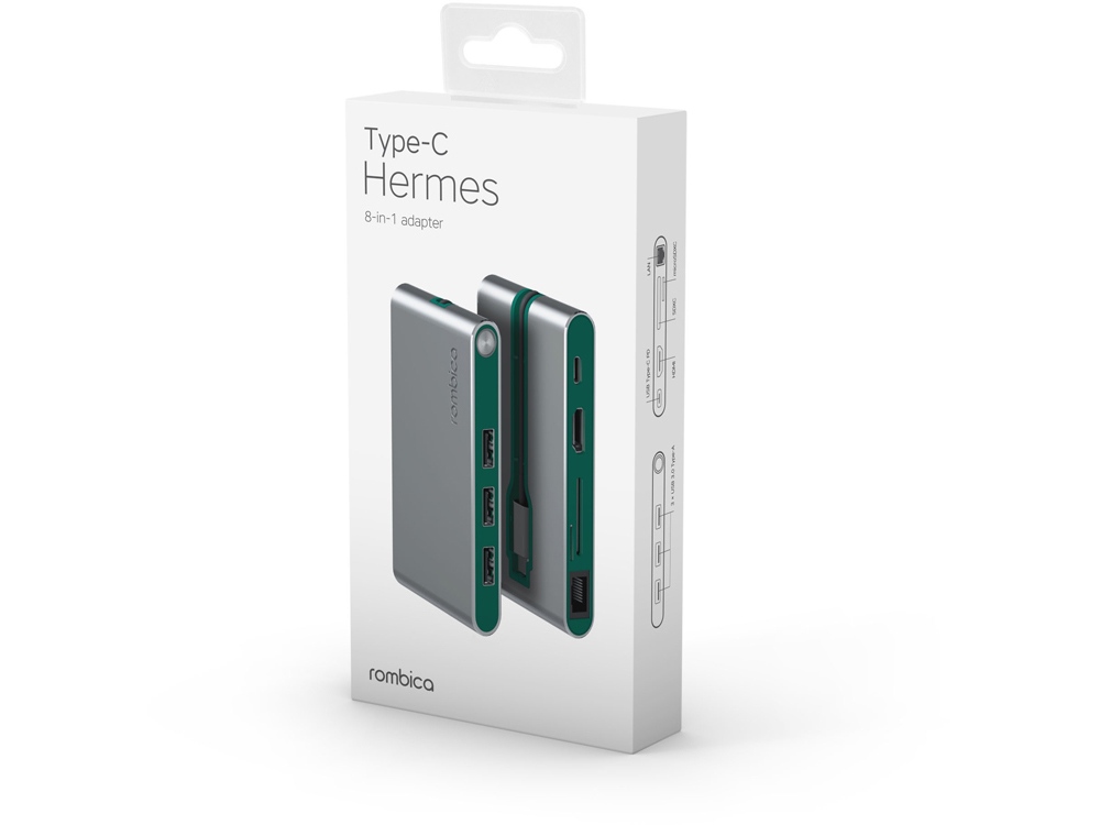 Хаб USB Rombica Type-C Hermes Green-4