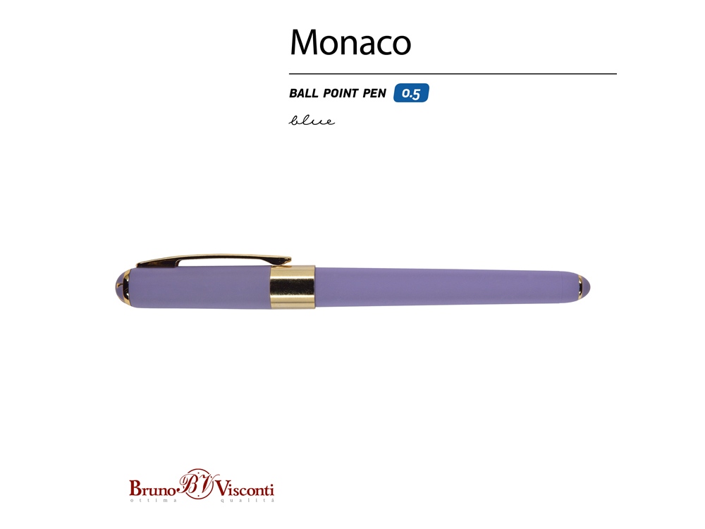Ручка пластиковая шариковая Monaco, 0,5мм, синие чернила, лавандовый-1