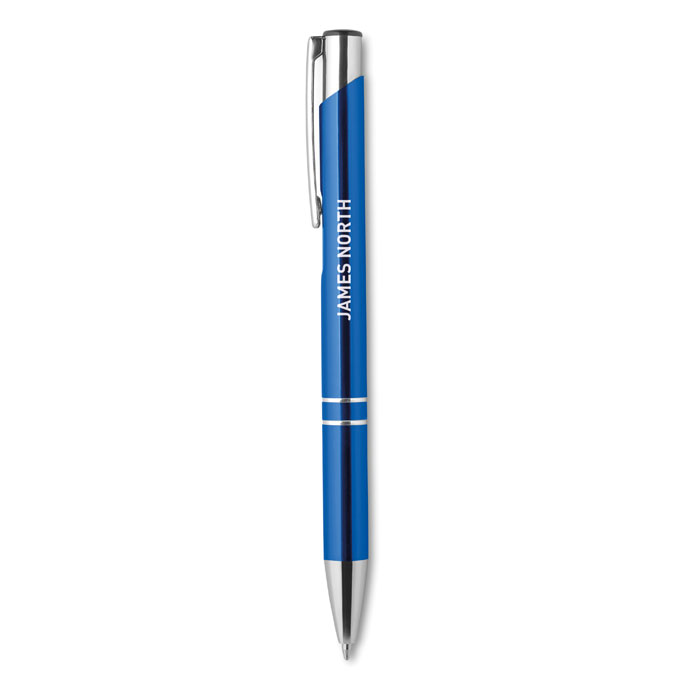 Recycled aluminium ball pen, королевский синий-3