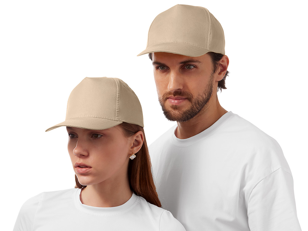 Бейсболка Poly 5-ти панельная 120 гр, песочный-1