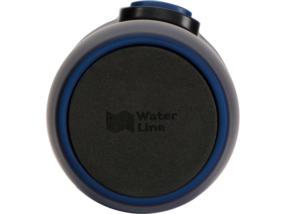 Вакуумная термокружка с кнопкой Streamline, Waterline, soft-touch, тубус, темно-синий-5
