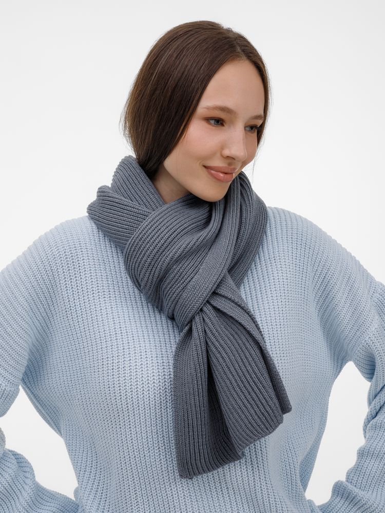 Шарф Nobilis Mono, серый (стальной)-4