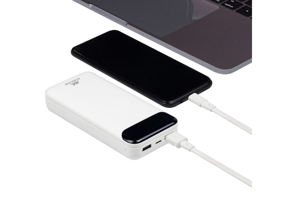 RIVACASE VA2280 (20000mAh) с дисплеем, белый, внешний аккумулятор /24-12
