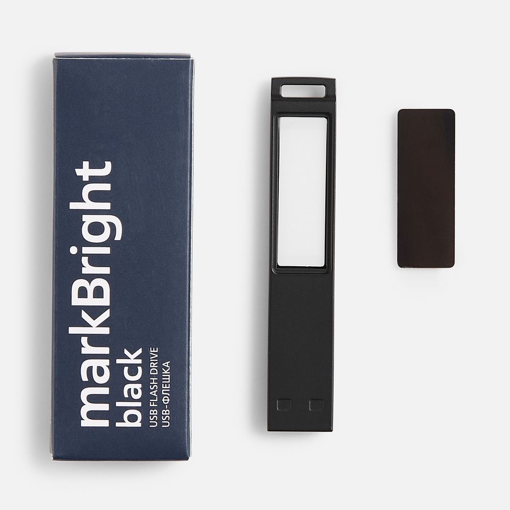 Флешка markBright Black с синей подсветкой, 32 Гб-3