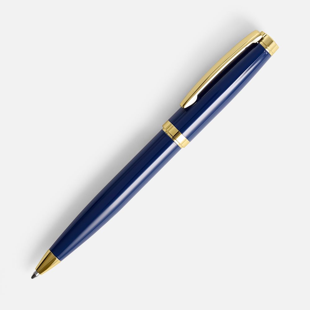 Ручка шариковая Letra Gold, глянцевая, темно-синяя-1