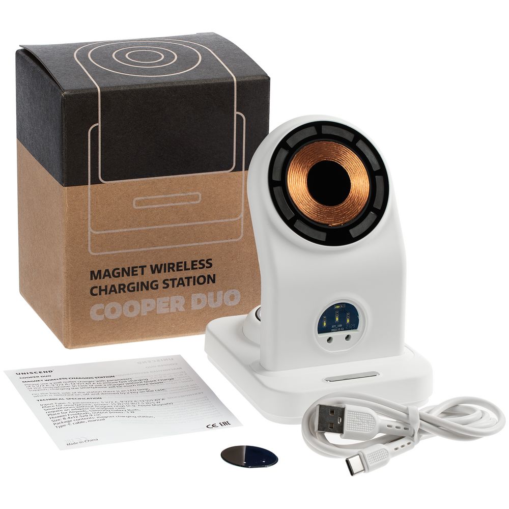 Зарядная станция с подсветкой Cooper Duo, белая-5