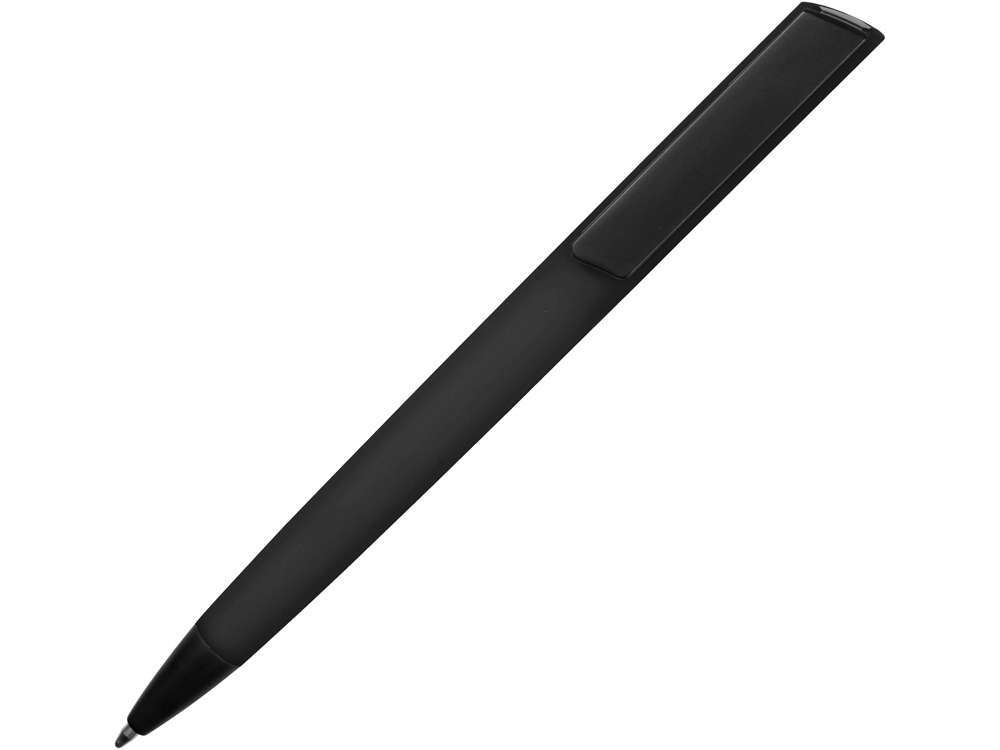 Ручка пластиковая soft-touch шариковая Taper, черный-1