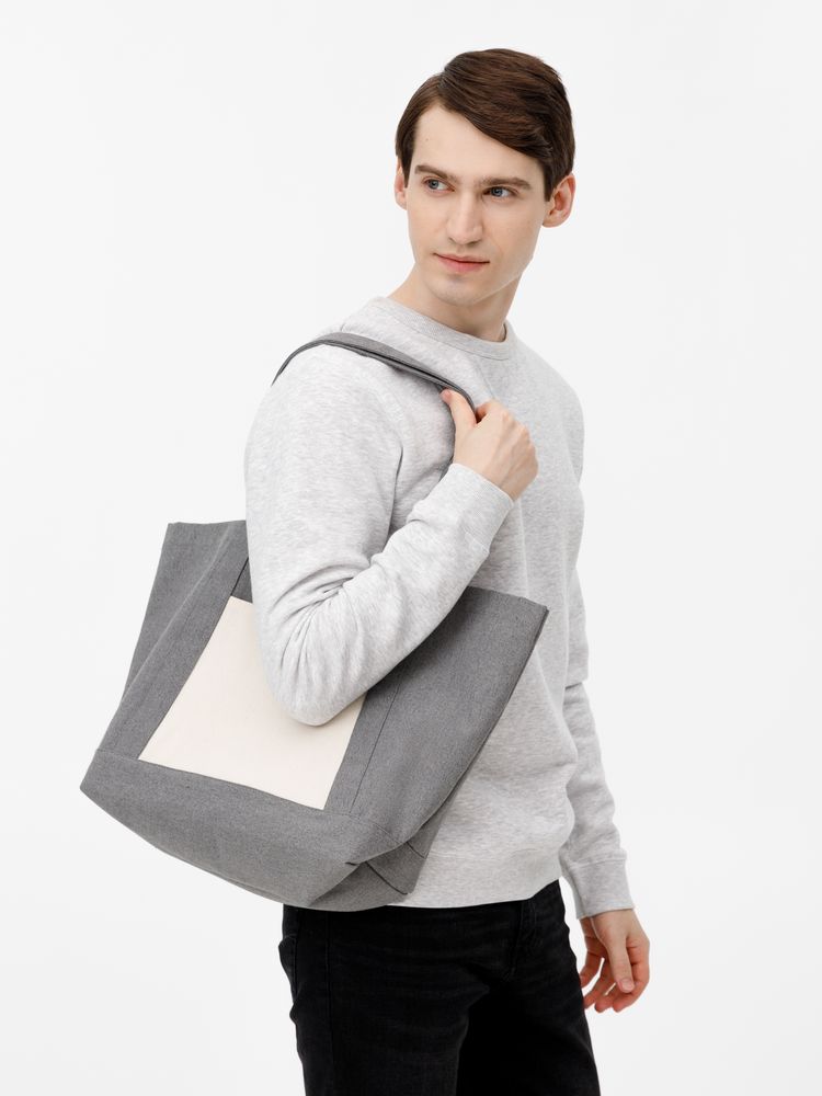 Шопер Shophop, серый с неокрашенным-3