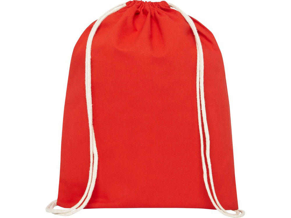 Рюкзак со шнурком Tenes из хлопка плотностью 140 г/м2, красный-1