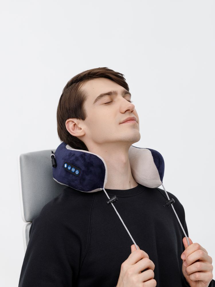 Дорожная подушка-массажер inRelax, синяя-6