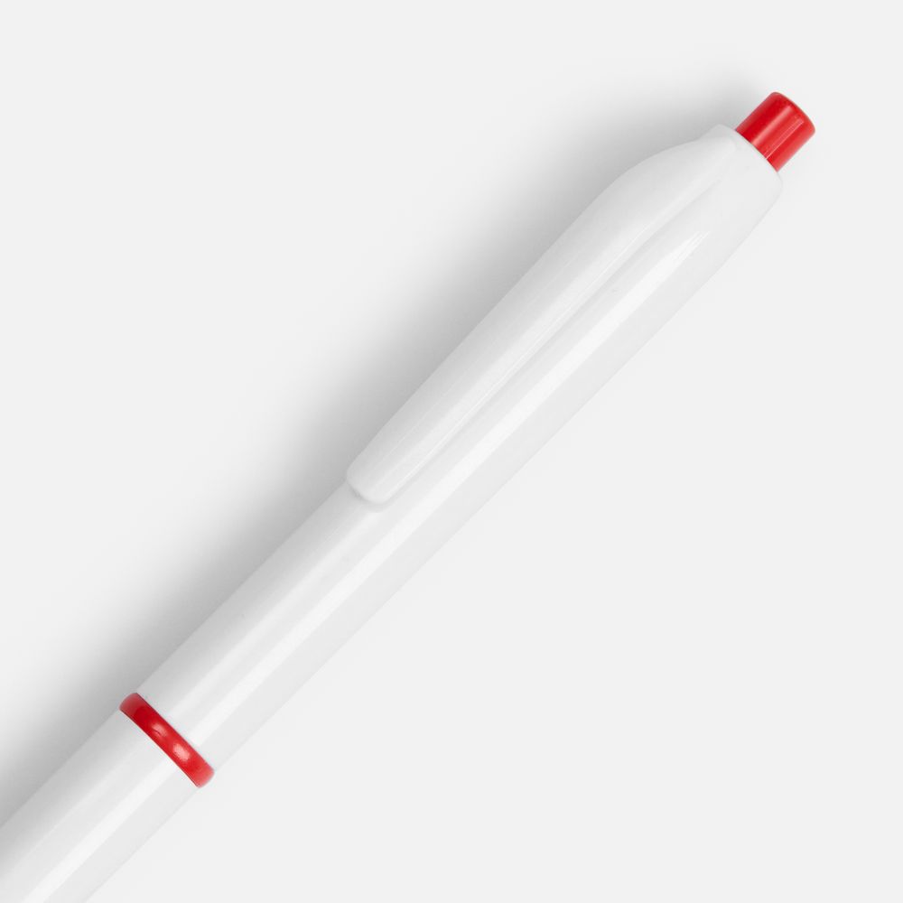Ручка шариковая Bright Pop, белая с красным-2