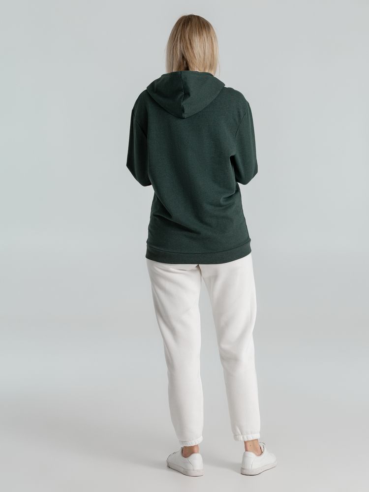 Толстовка с капюшоном унисекс Hoodie, темно-зеленый меланж-7