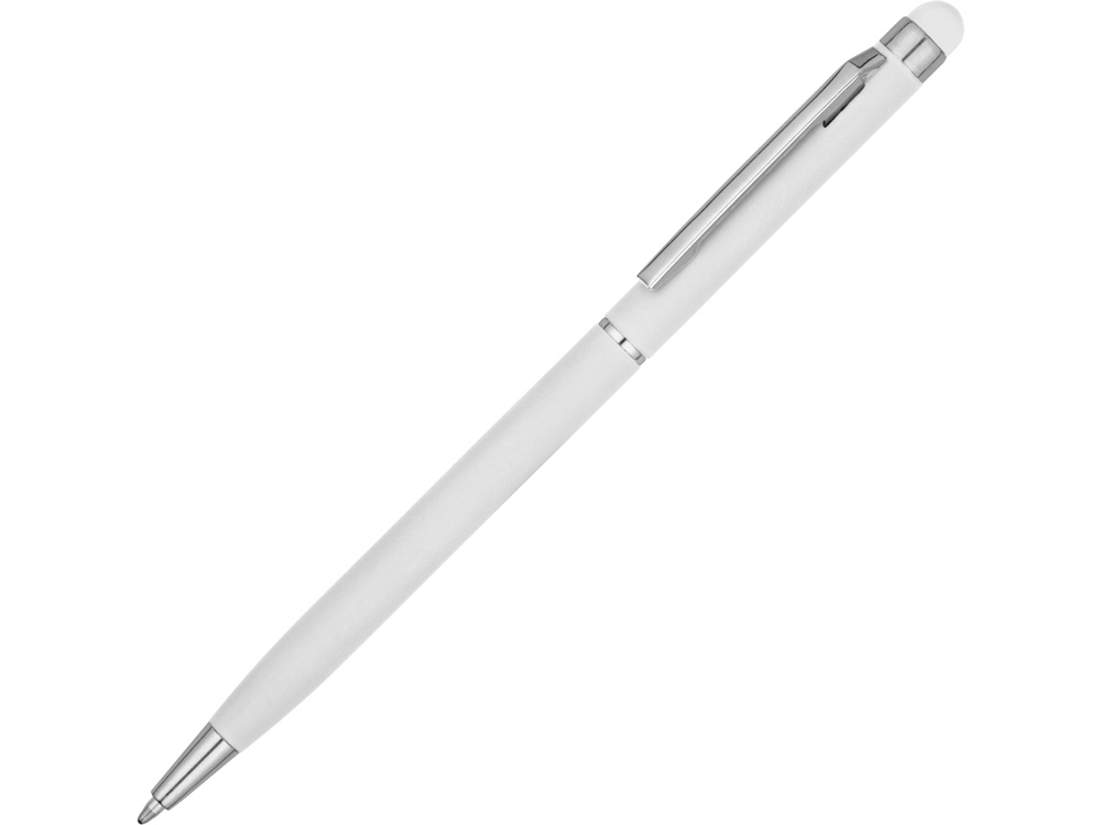 Ручка-стилус шариковая Jucy Soft с покрытием soft touch, белый-0