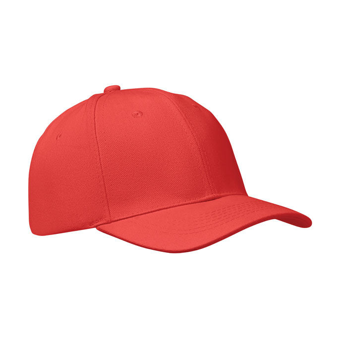 6 panel baseball cap, красный-0