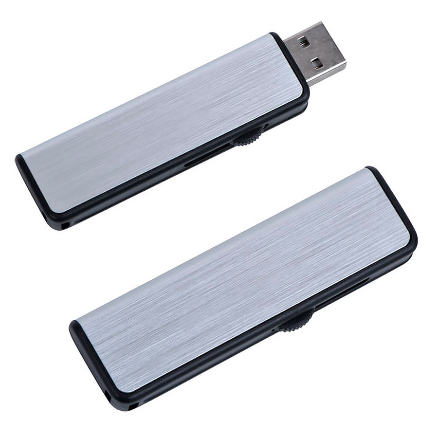 USB flash-карта "Pull" (16Гб), серебристый, черный-0