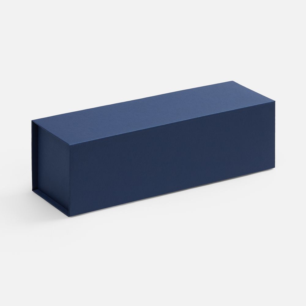 Коробка складная под бутылку Color Jacket Fold, темно-синяя-1