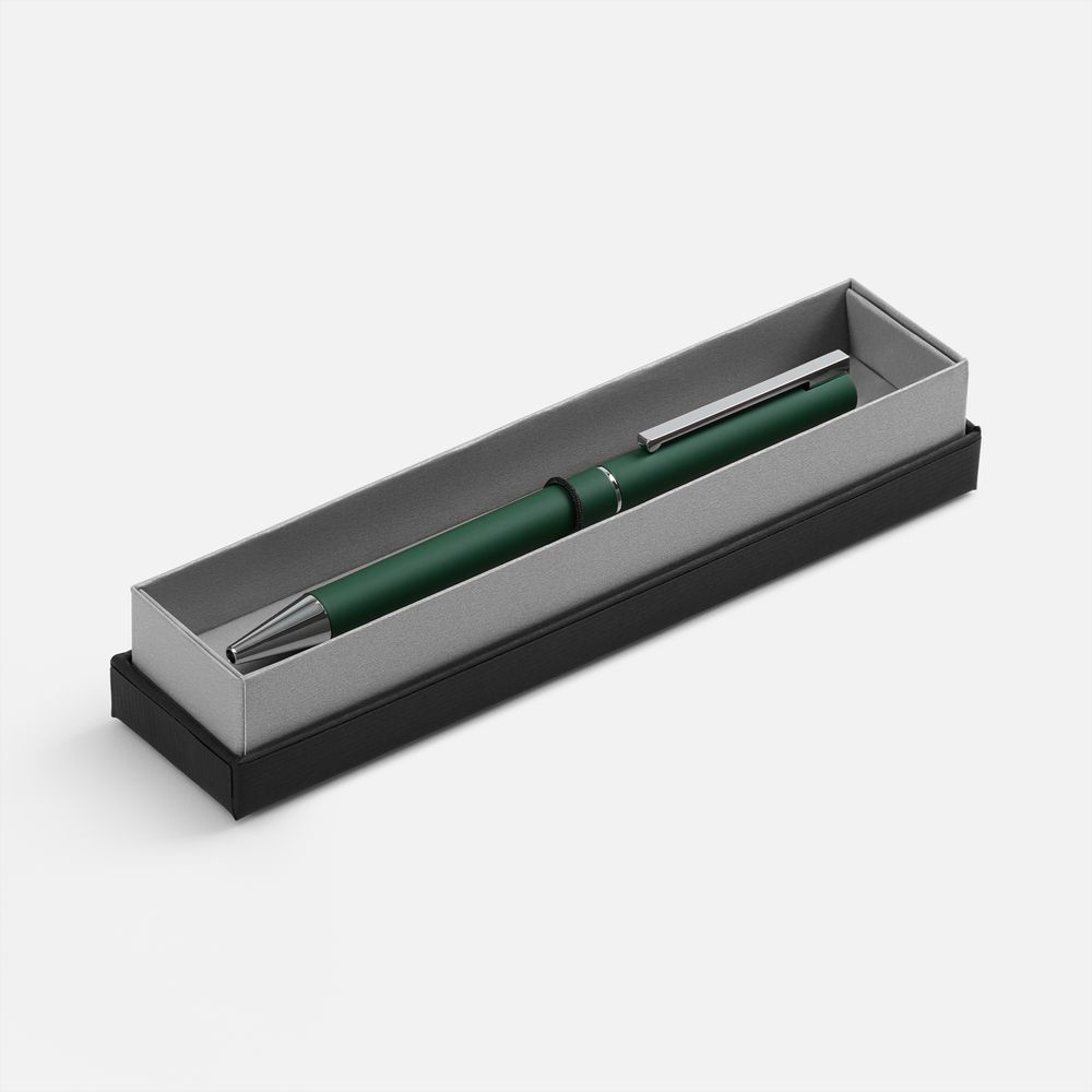 Ручка шариковая Blade Soft Touch в футляре, зеленая-0