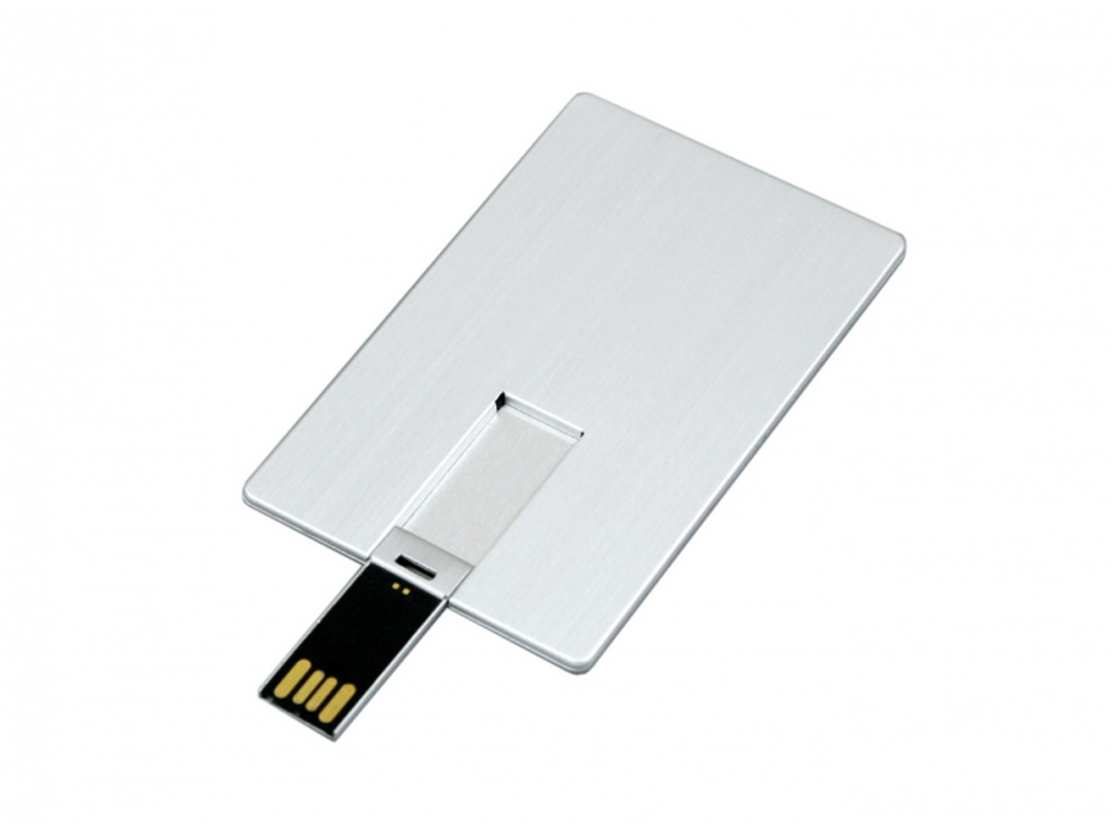USB-флешка на 64 ГБ в виде металлической карты, с раскладным чипом, серебро-1