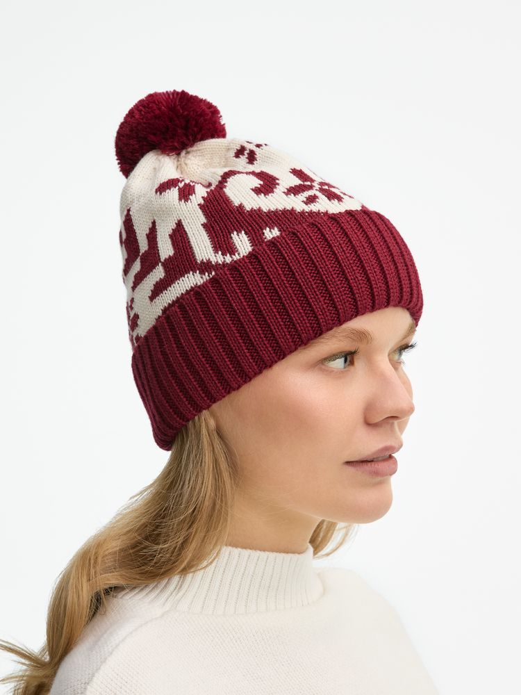 Шапка Wintertude, красная с белым-2