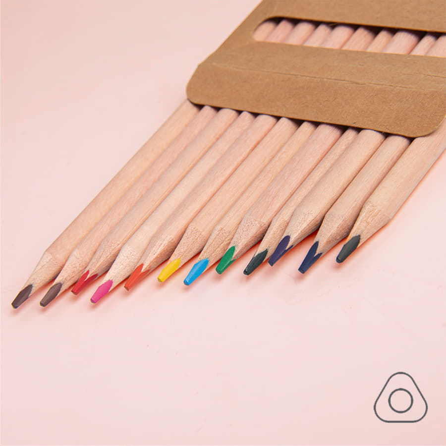 Цветные карандаши KINDERLINE middle,12 цветов, бежевый-1