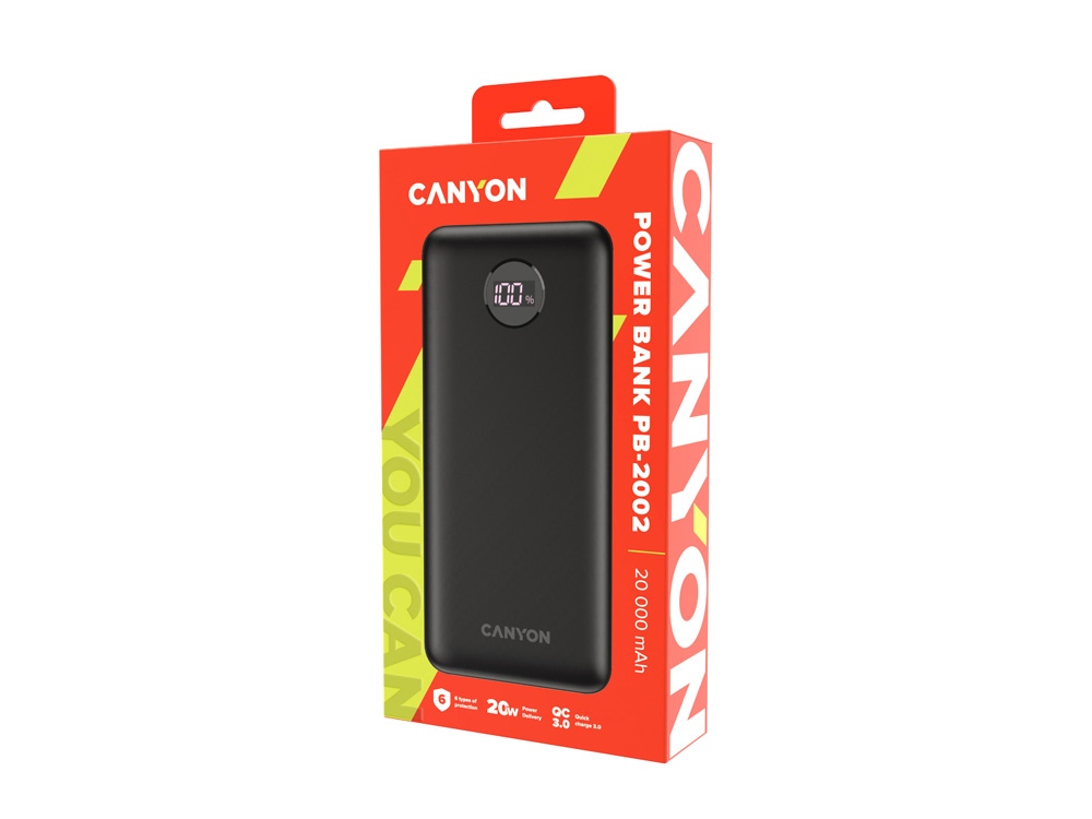 Портативный аккумулятор Canyon PB-2002 (CNE-CPB2002B), черный-3
