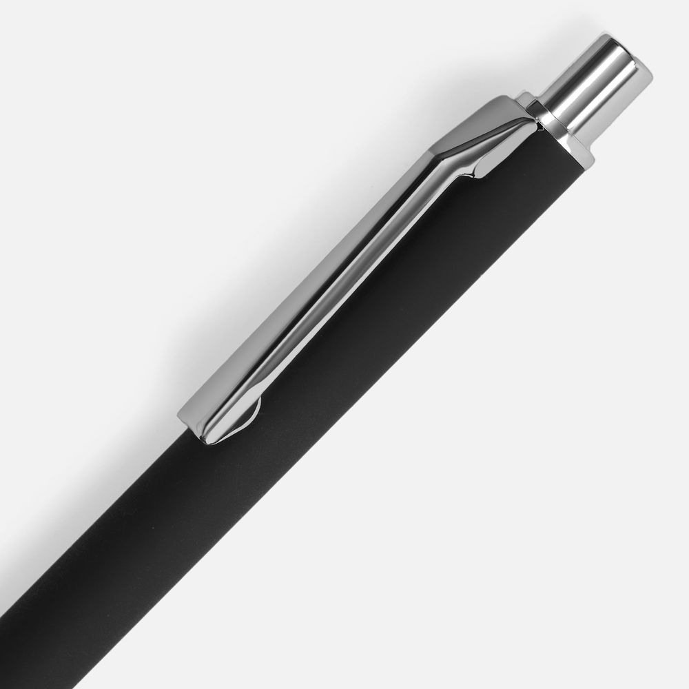 Ручка шариковая Lobby Soft Touch Chrome, черная-1