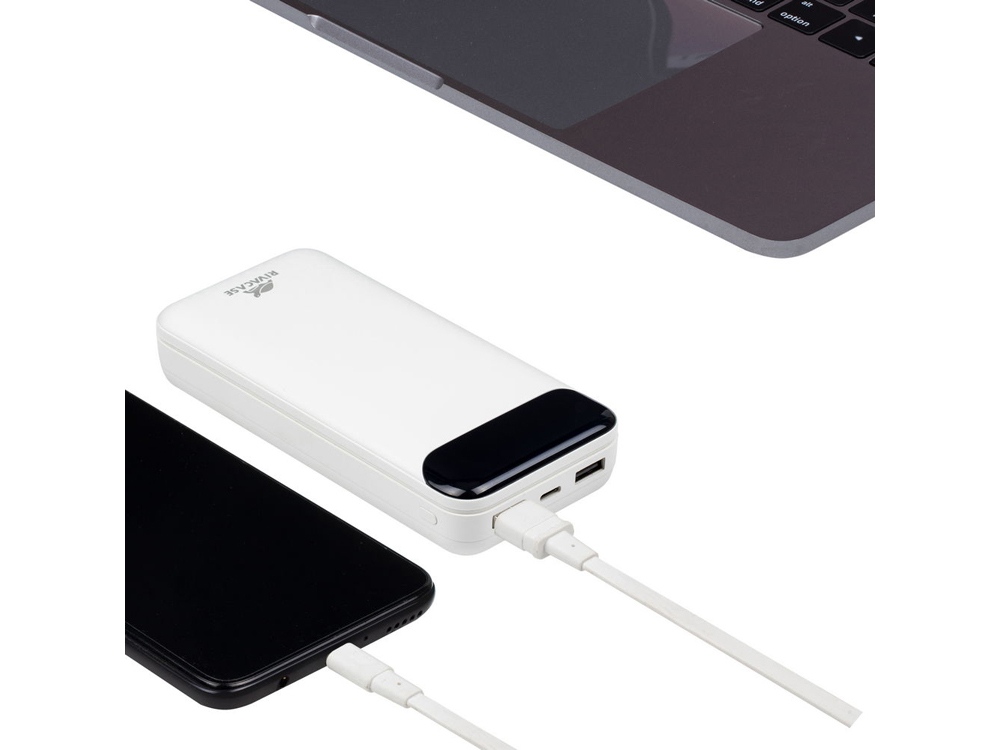 RIVACASE VA2280 (20000mAh) с дисплеем, белый, внешний аккумулятор /24-14