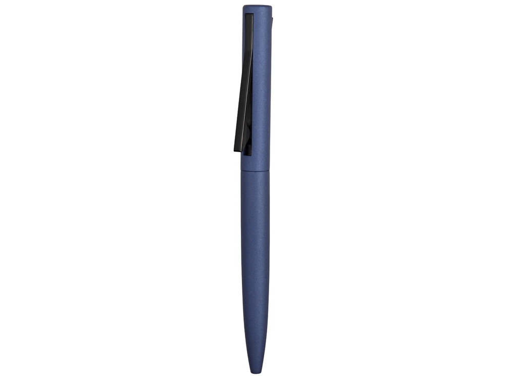 Ручка металлическая шариковая Bevel, синий/черный-1
