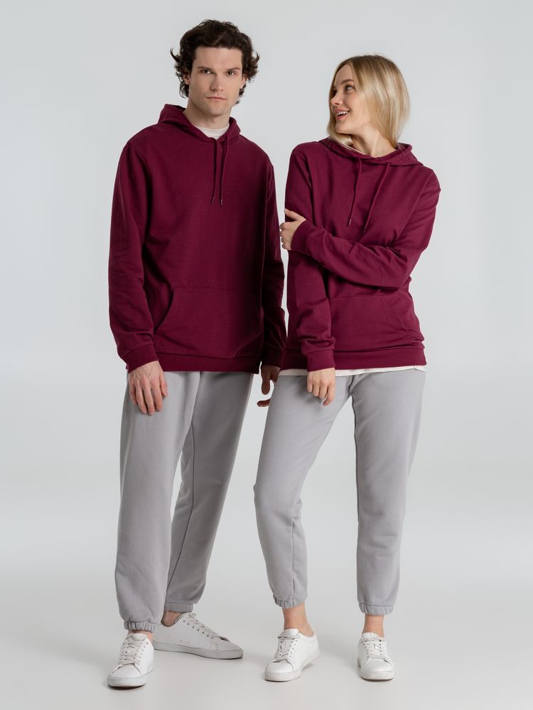 Толстовка с капюшоном унисекс Hoodie, бордовая-9