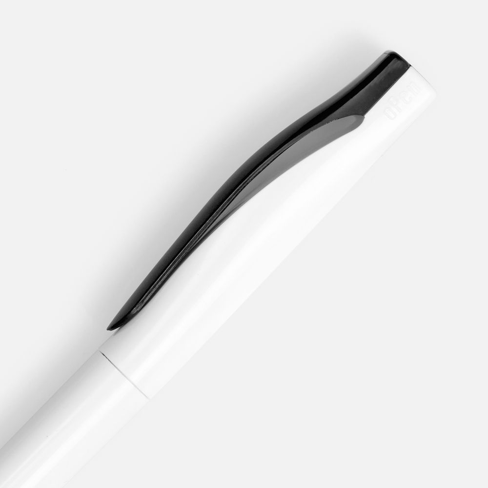 Ручка шариковая Pin, белая с черным-2