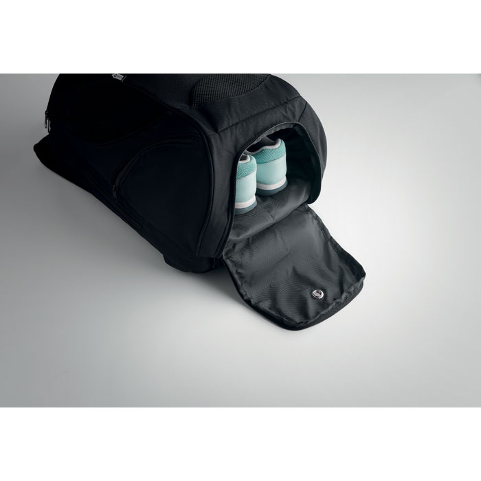 Рюкзак спортивный 600D RPET, черный-10