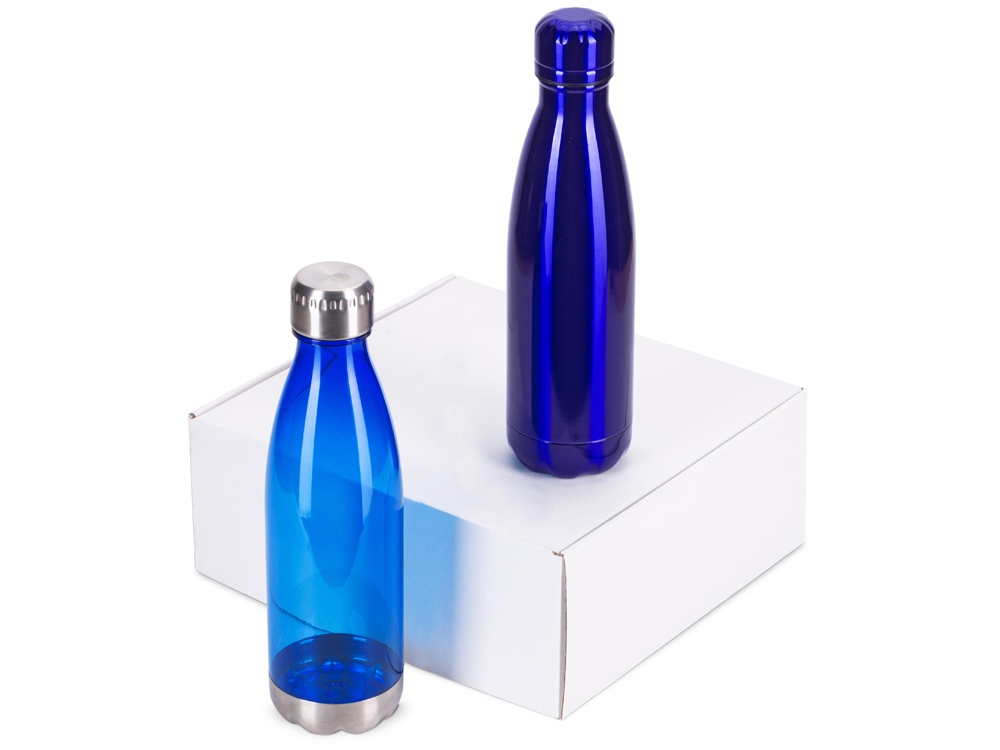 Подарочный набор с термосом и бутылкой Bottle set, синий-0
