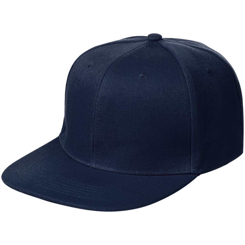 Бейсболка Snapback с прямым козырьком, темно-синяя-0