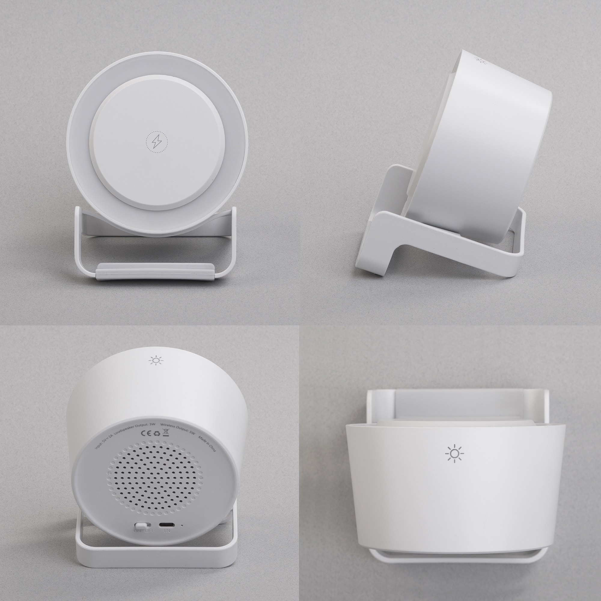 Bluetooth колонка-подставка "Smart Sound" с беспроводным (10W) зарядным устройством и лампой-5