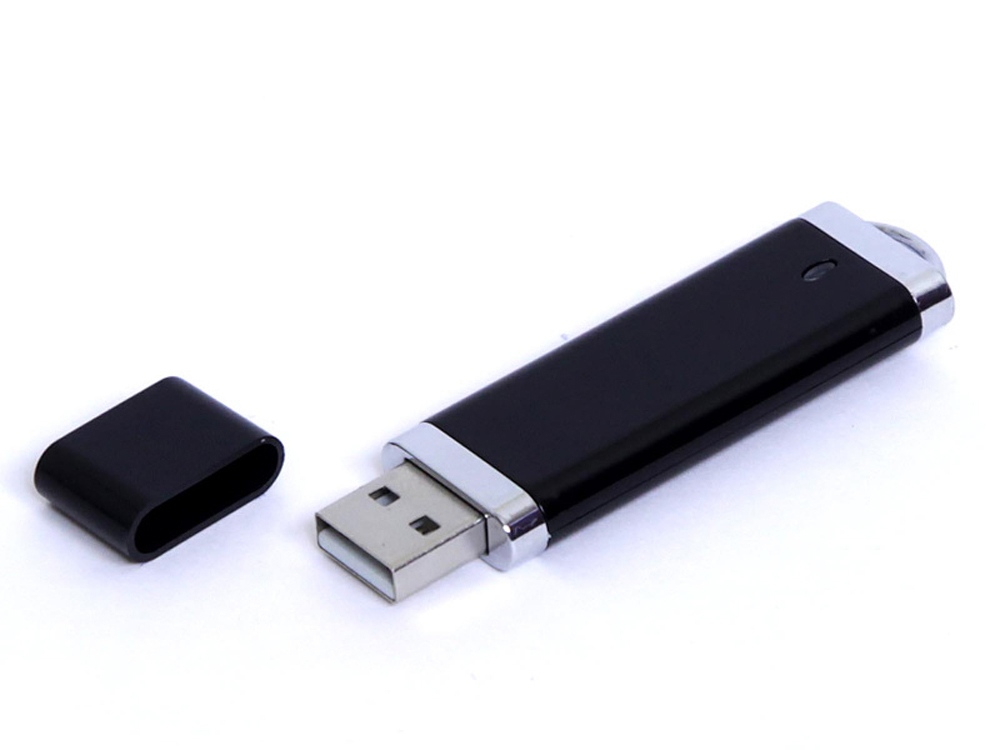 USB-флешка промо на 64 Гб прямоугольной классической формы, черный-0