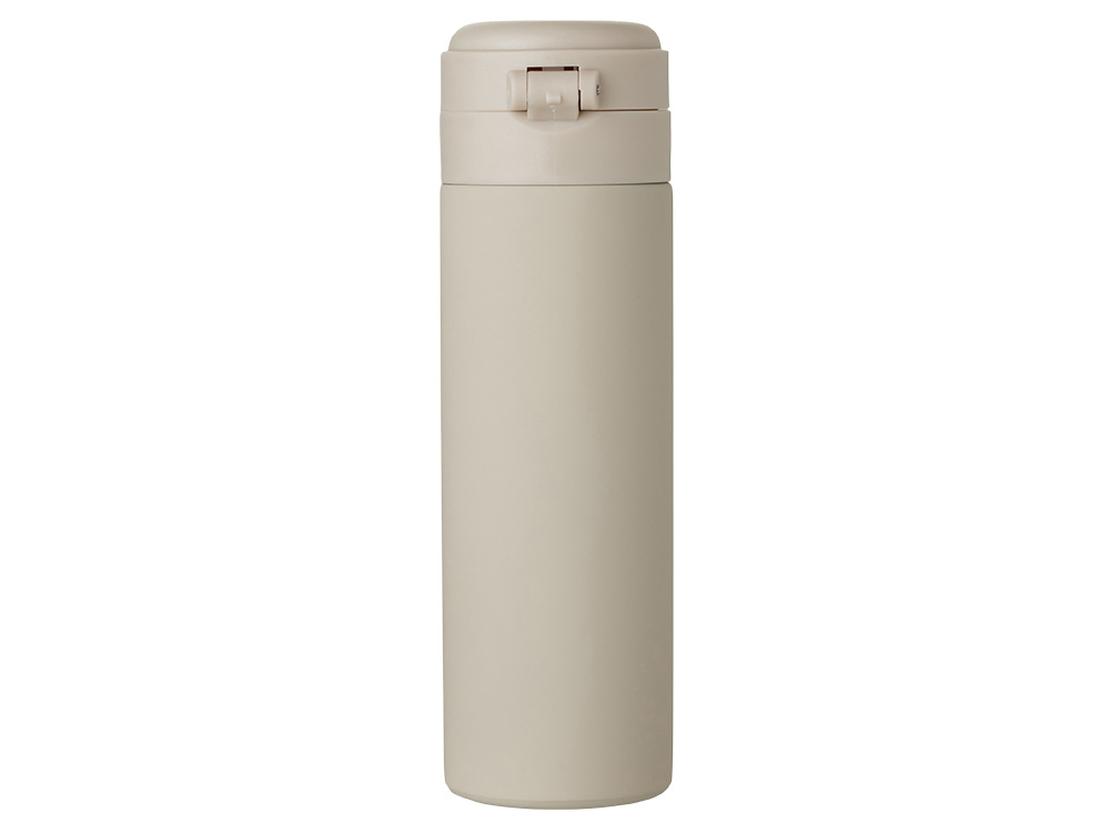 Вакуумная термокружка Waterline c кнопкой Guard, 400 мл, тубус, бежевый-4