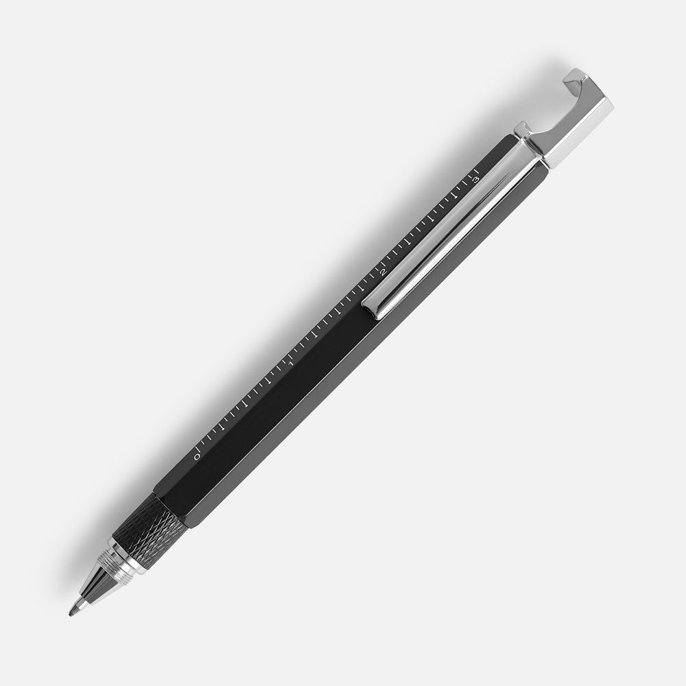 Ручка шариковая Numeric, мультиинструмент, черная-2