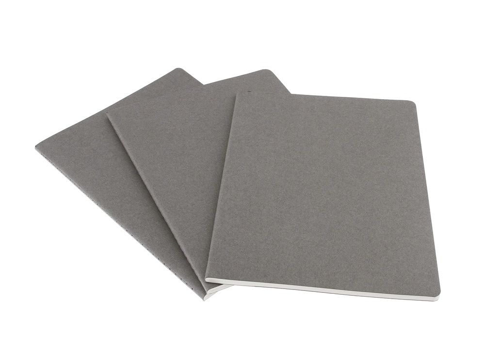 Записная книжка Moleskine Cahier (нелинованный, 3 шт.), ХLarge (19х25см), серый-1