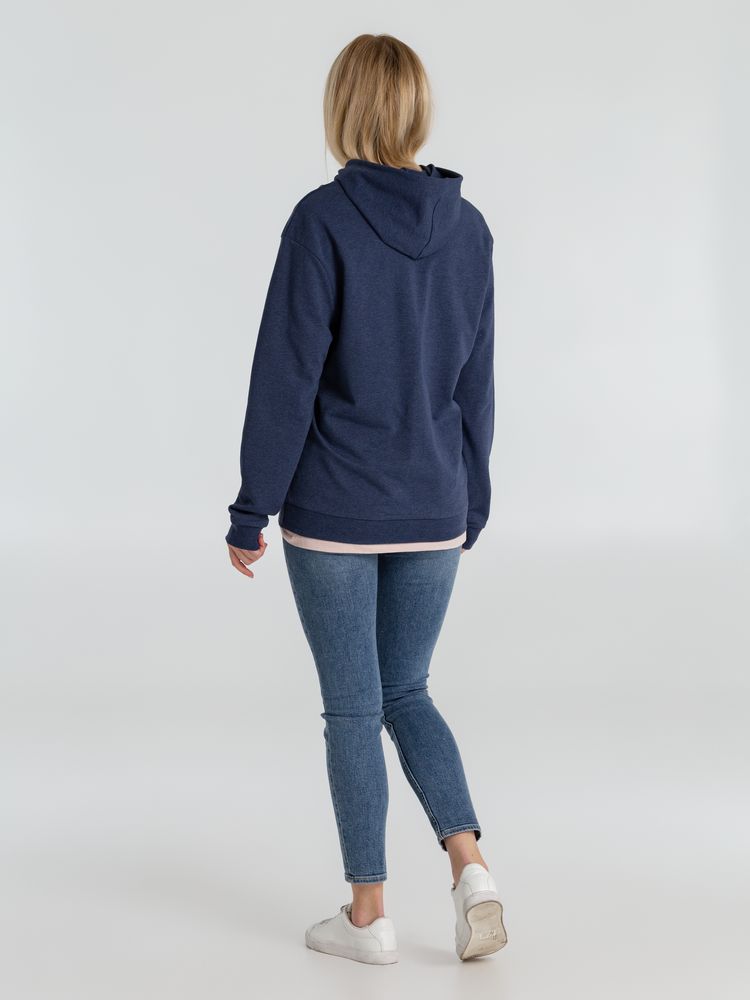 Толстовка с капюшоном унисекс Hoodie, синий меланж-7