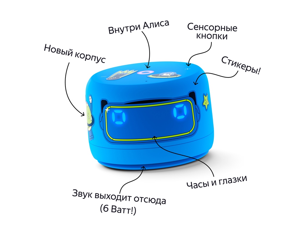Умная колонка ЯНДЕКС Станция Лайт 2 с Алисой на YaGPT, 6 Вт, цвет: синий (YNDX-00026BLU)-4