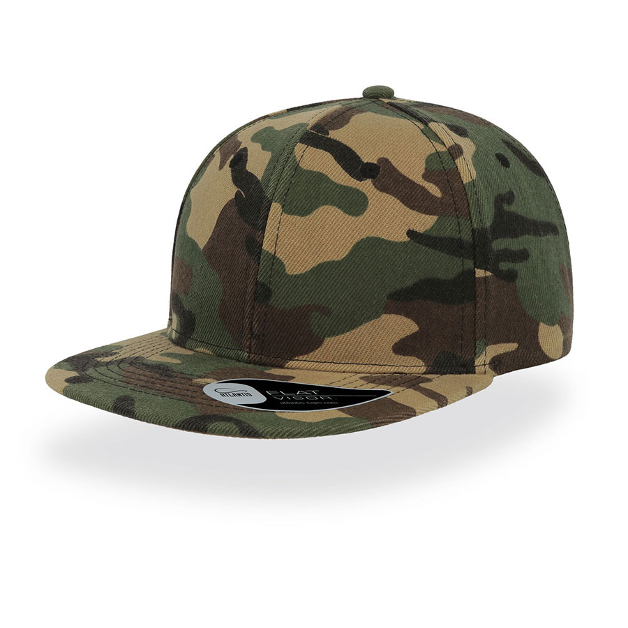 Бейсболка SNAP BACK, 6 клиньев, пластиковая застежка, зеленый камуфляж-0