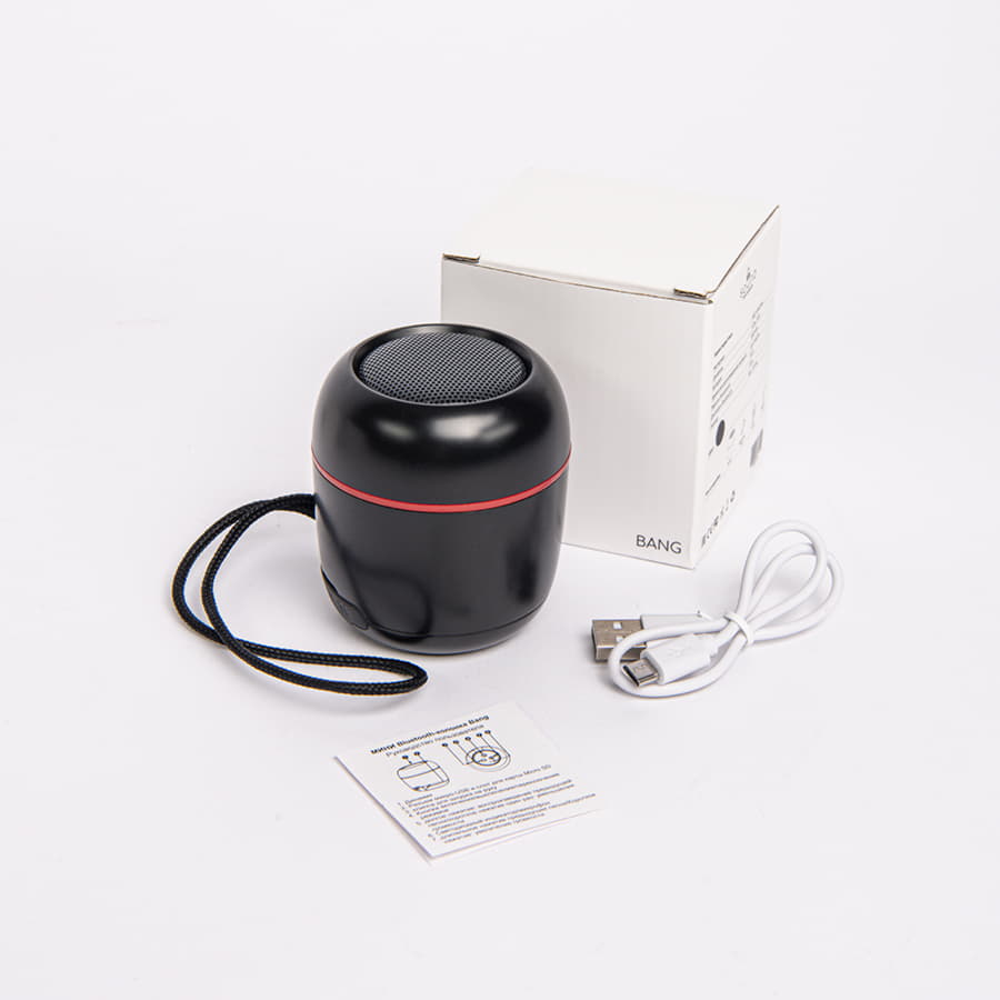 Портативная mini Bluetooth-колонка Sound Burger "Bang" черный, черный-7