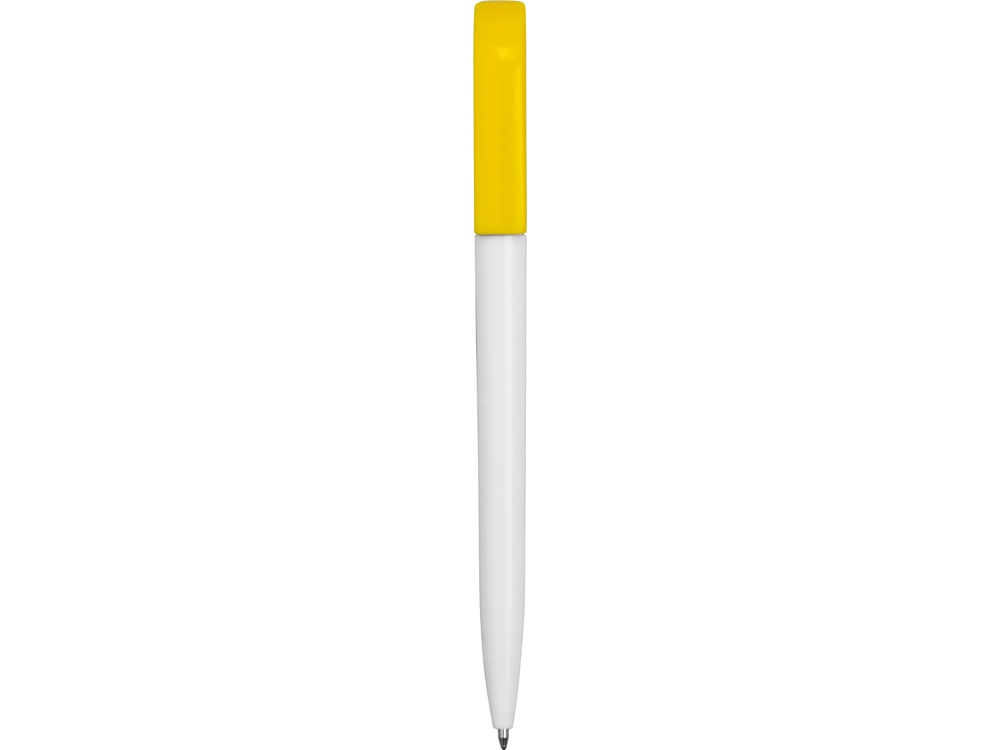 Ручка пластиковая шариковая Миллениум Color CLP, белый/желтый-1