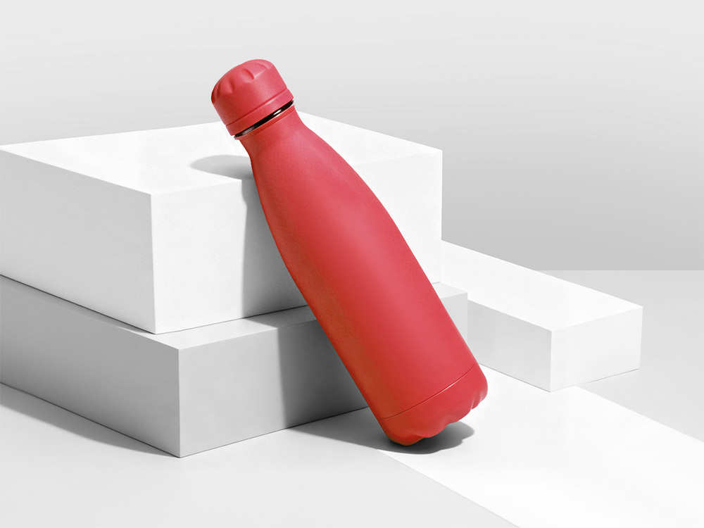Вакуумная термобутылка Vacuum bottle C1, soft touch, 500 мл, красный-0