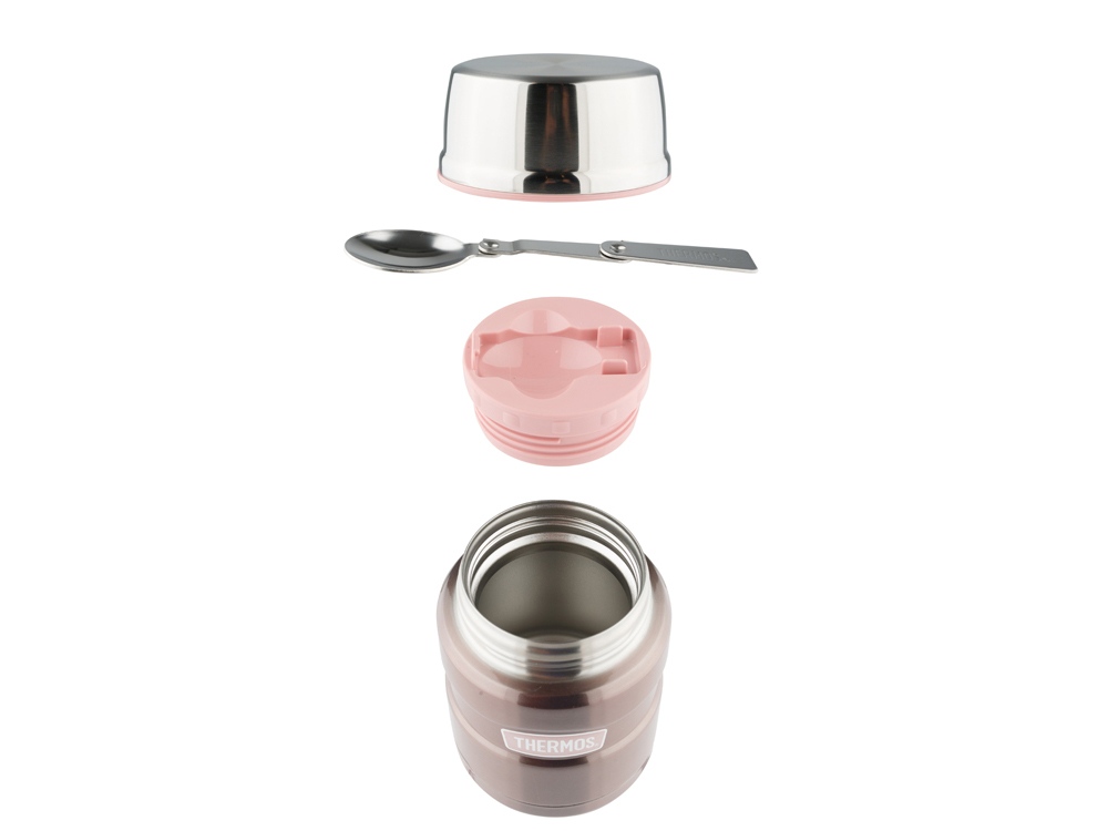 Термос из нерж. стали с ложкой тм THERMOS SK3021Р 0,7L, розовый-1