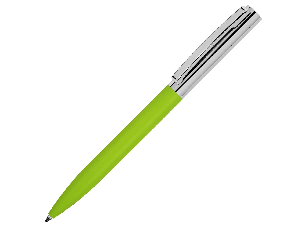 Ручка металлическая soft-touch шариковая Tally с зеркальным слоем, серебристый/зеленый-0