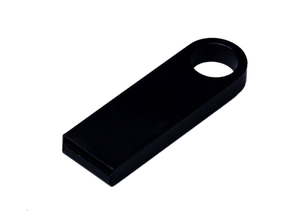 USB 2.0-флешка на 8 Гб с мини чипом и круглым отверстием, черный-1
